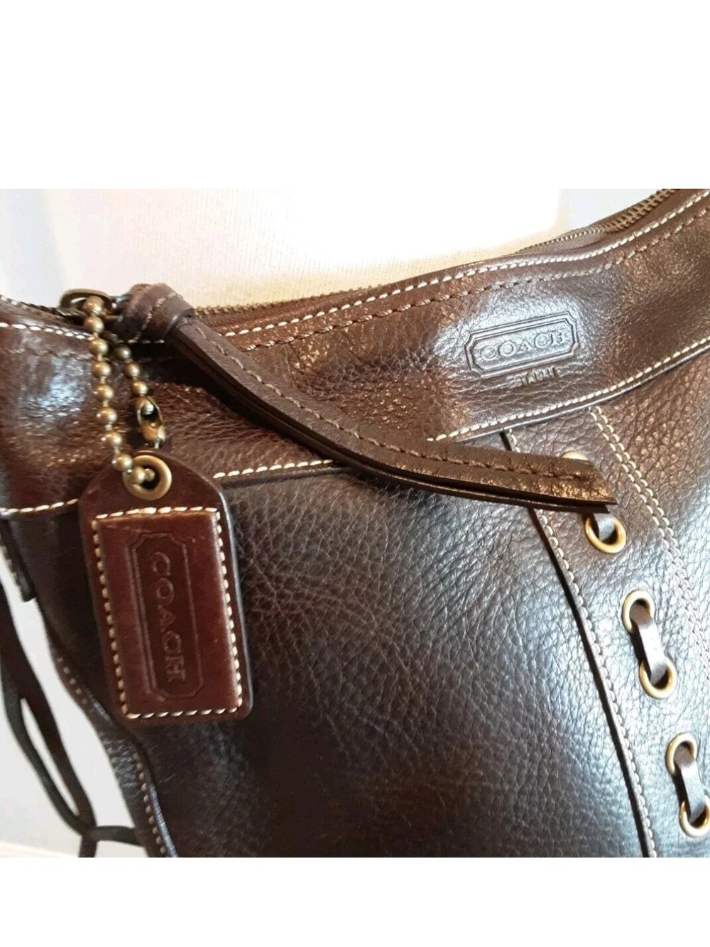 Coach Brown Leather Shoulder Bag - Picture 5 of 16